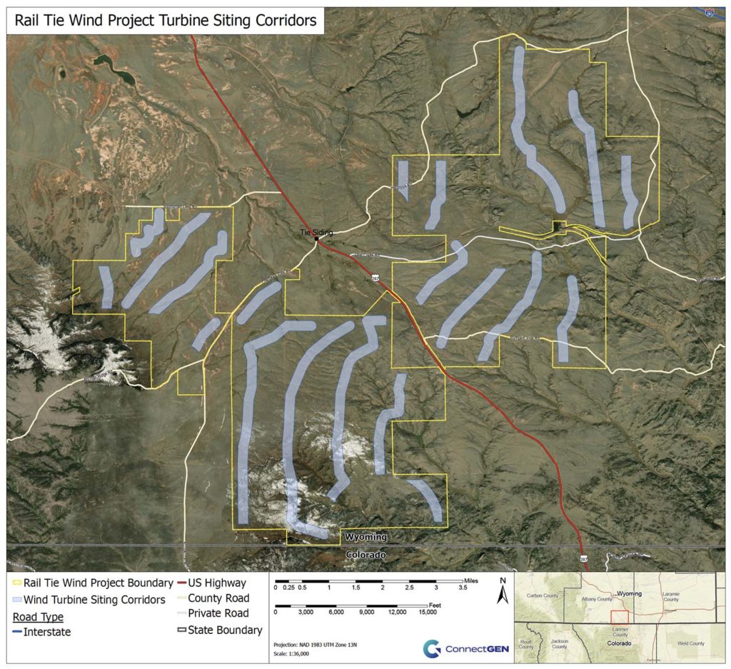 rail tie wind project area map
